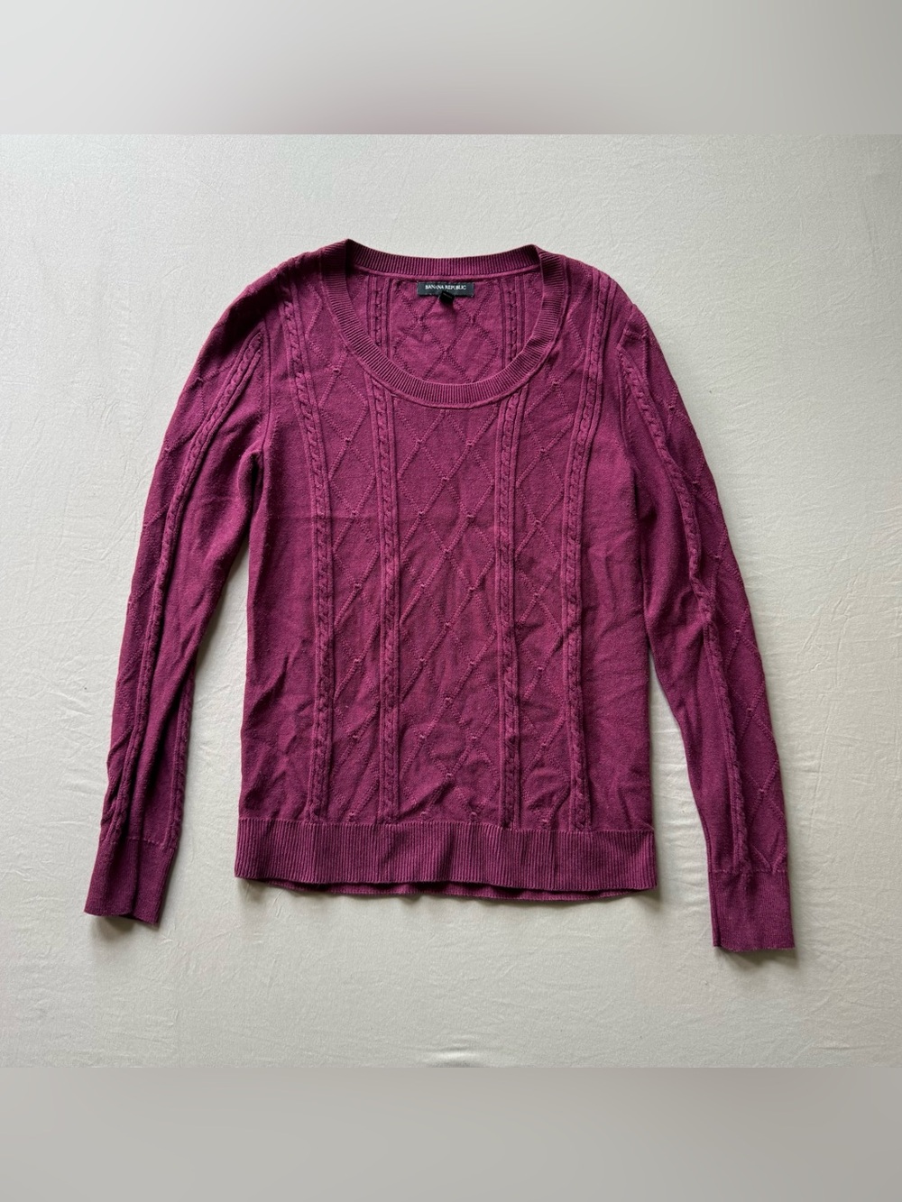 Banana Republic Scoop Neck Cable Knit Sweater